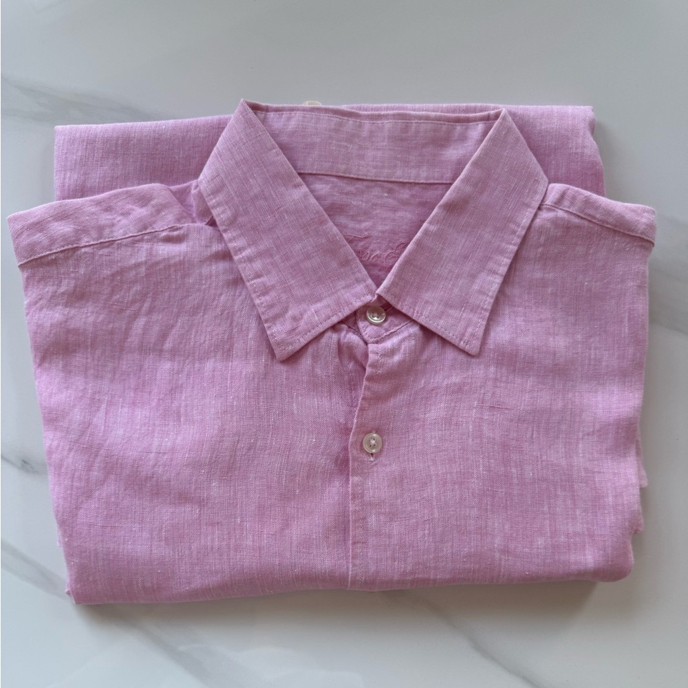 Tasso Elba Light Pink Linen Men's Shirt